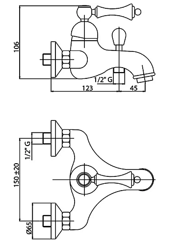 Смеситель для ванны CEZARES MARGOT-VM-01-N Смеситель для ванны CEZARES MARGOT-VM-01-N