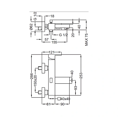 Смеситель для ванны Cezares Molveno (MOLVENO-VM-01-Cr) Смеситель для ванны Cezares Molveno (MOLVENO-VM-01-Cr)