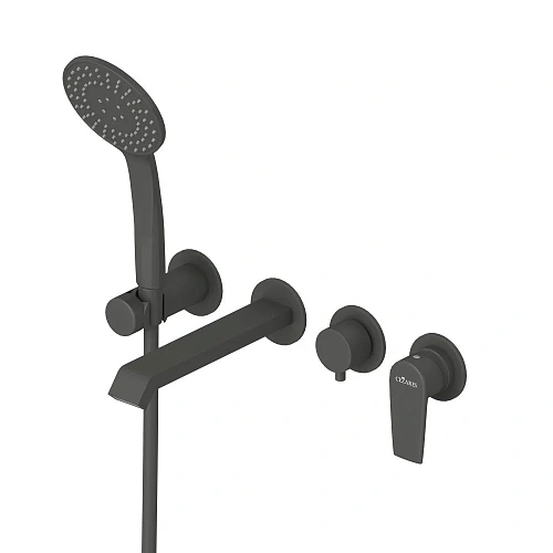 Смеситель для ванны CEZARES NAUTIC-VDM3-NOP встраиваемый с поворотным переключателем на 3 выхода, с ручным душем, черный матовый Смеситель для ванны CEZARES NAUTIC-VDM3-NOP встраиваемый с поворотным переключателем на 3 выхода, с ручным душем, черный матовый