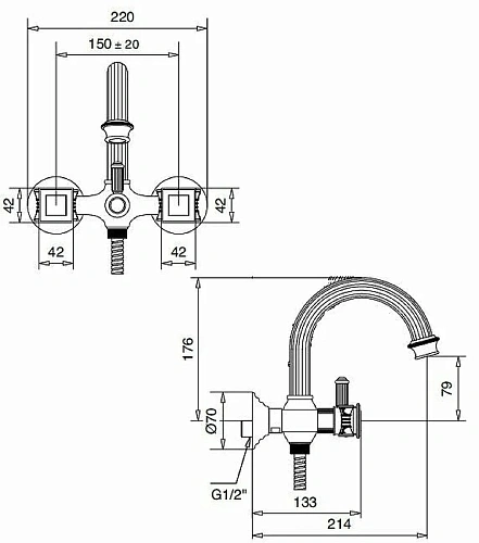 Смеситель для ванны CEZARES OLIMP-VD-02-M Смеситель для ванны CEZARES OLIMP-VD-02-M
