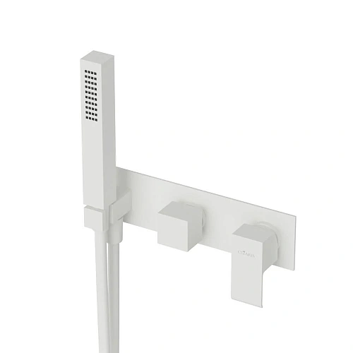 Смеситель для ванны CEZARES PORTA-VDM2-BIO встраиваемый, на 3 выхода, с ручным душем, хром белый матовый Смеситель для ванны CEZARES PORTA-VDM2-BIO встраиваемый, на 3 выхода, с ручным душем, хром белый матовый