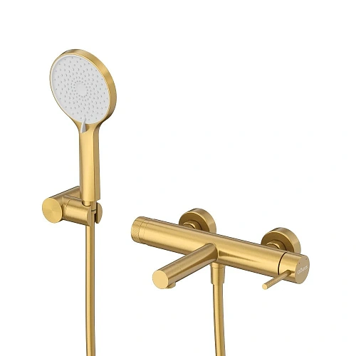 Смеситель для ванны CEZARES RELAX-VD-BORO с ручным душем, шлангом и держателем, брашированное золото Смеситель для ванны CEZARES RELAX-VD-BORO с ручным душем, шлангом и держателем, брашированное золото