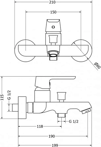 Смеситель для ванны CEZARES ROMANA-VM-01 Смеситель для ванны CEZARES ROMANA-VM-01