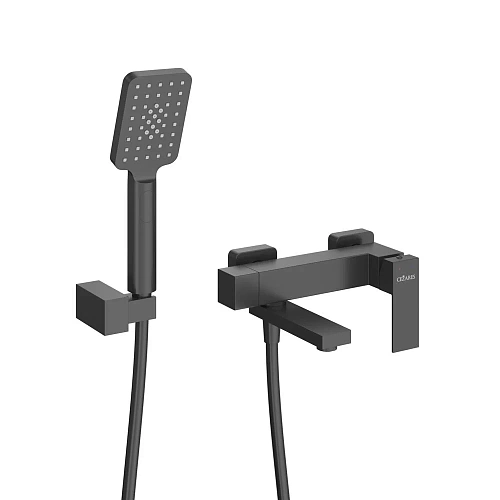 Смеситель для ванны CEZARES SLIDER-VD-NOP с ручным душем, шлангом и держателем, черный матовый Смеситель для ванны CEZARES SLIDER-VD-NOP с ручным душем, шлангом и держателем, черный матовый