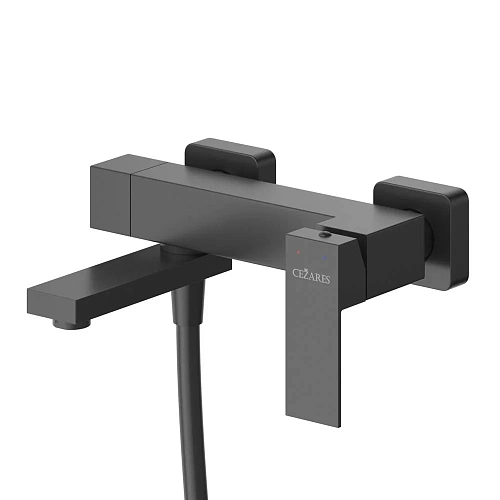 Смеситель для ванны CEZARES SLIDER-VD-NOP с ручным душем, шлангом и держателем, черный матовый Смеситель для ванны CEZARES SLIDER-VD-NOP с ручным душем, шлангом и держателем, черный матовый