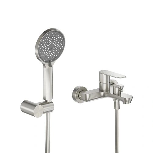 Смеситель для ванны CEZARES STYLUS-VD-IN с ручным душем, шлангом и держателем, сатин Смеситель для ванны CEZARES STYLUS-VD-IN с ручным душем, шлангом и держателем, сатин