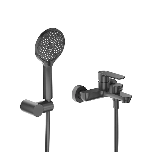 Смеситель для ванны CEZARES STYLUS-VD-NOP с ручным душем, шлангом и держателем, черный матовый Смеситель для ванны CEZARES STYLUS-VD-NOP с ручным душем, шлангом и держателем, черный матовый