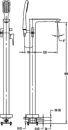 Смеситель для ванны CEZARES TESORO-F-VDP-01 Смеситель для ванны CEZARES TESORO-F-VDP-01