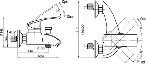 Смеситель для ванны CEZARES TURBOLENZA-C-VD-01 Смеситель для ванны CEZARES TURBOLENZA-C-VD-01