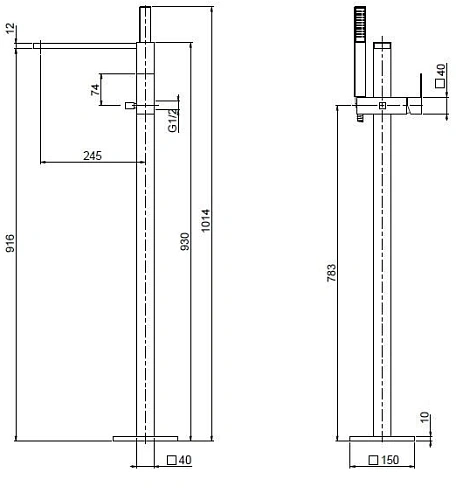 Смеситель для ванны CEZARES UNIKA-VDP-NS Смеситель для ванны CEZARES UNIKA-VDP-NS