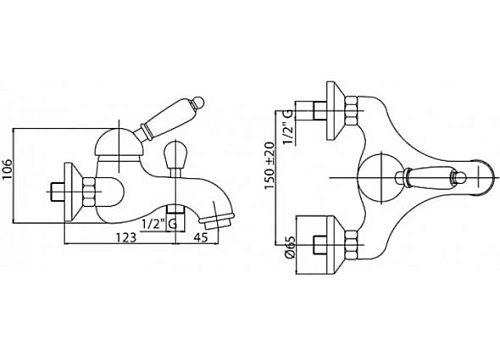 Смеситель для ванны CEZARES VINTAGE-VM-03-Sw-N Смеситель для ванны CEZARES VINTAGE-VM-03-Sw-N