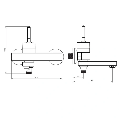 Смеситель для ванны Damixa Arc 291000200 никель Смеситель для ванны Damixa Arc 291000200 никель