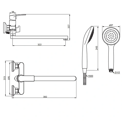 Смеситель для ванны Damixa Eclipse 2.0 489500000 хром Смеситель для ванны Damixa Eclipse 2.0 489500000 хром