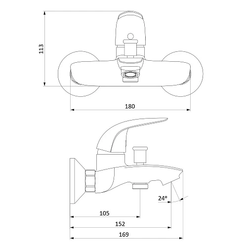Смеситель для ванны Damixa Eclipse 311000001 хром Смеситель для ванны Damixa Eclipse 311000001 хром