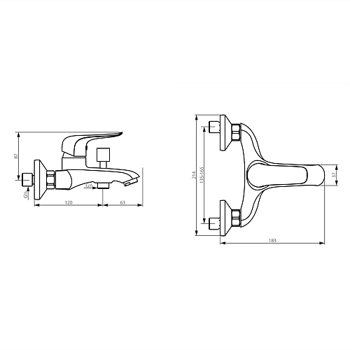 Смеситель для ванны Damixa Palace Evo 2 321000000 Смеситель для ванны Damixa Palace Evo 2 321000000