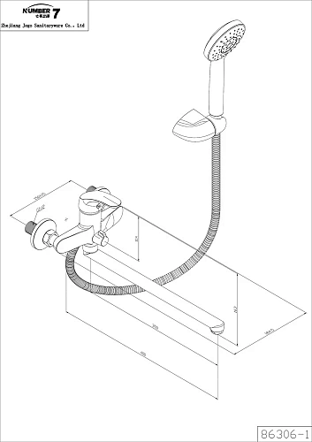 Смеситель для ванны Damixa Palace One 419500000 с универсальным изливом 350 мм, ручным душем Смеситель для ванны Damixa Palace One 419500000 с универсальным изливом 350 мм, ручным душем