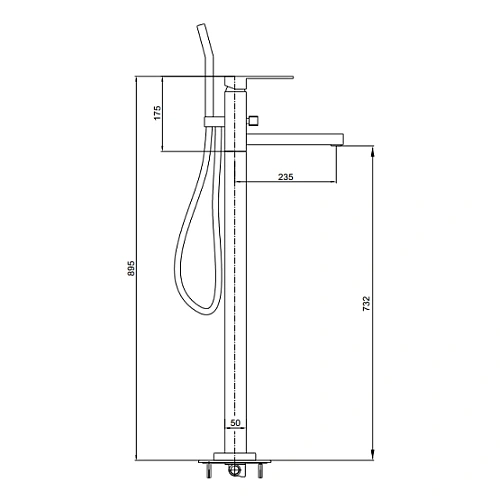 Смеситель для ванны E.C.A. Marine 102162005 напольный Смеситель для ванны E.C.A. Marine 102162005 напольный