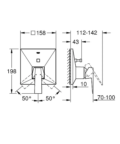 Смеситель для ванны GROHE Allure Brilliant темный графит матовый (24072AL0) Смеситель для ванны GROHE Allure Brilliant темный графит матовый (24072AL0)