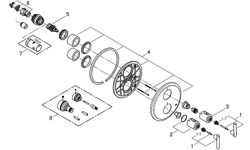Смеситель для ванны GROHE Atrio Jota, хром (19399000) внешняя часть термостата Смеситель для ванны GROHE Atrio Jota, хром (19399000) внешняя часть термостата