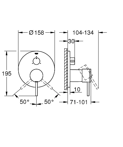 Смеситель для ванны GROHE Atrio New для ванны с переключателем на 3 положения, хром (24096003) внешн Смеситель для ванны GROHE Atrio New для ванны с переключателем на 3 положения, хром (24096003) внешн