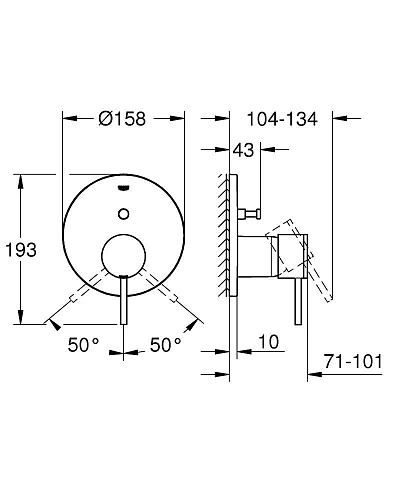 Смеситель для ванны GROHE Atrio New однорычажный, внешняя часть, круглая розетка, холодный рассвет г 24066GL3 Смеситель для ванны GROHE Atrio New однорычажный, внешняя часть, круглая розетка, холодный рассвет г 24066GL3