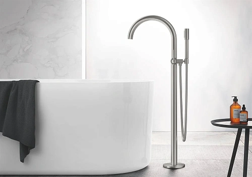 Смеситель для ванны GROHE Atrio New с ручным душем, свободностоящий, суперсталь (32653DC3) внешняя ч Смеситель для ванны GROHE Atrio New с ручным душем, свободностоящий, суперсталь (32653DC3) внешняя ч