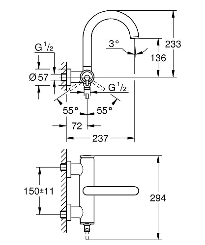 Смеситель для ванны GROHE Atrio New теплый закат глянец (32652DA3) Смеситель для ванны GROHE Atrio New теплый закат глянец (32652DA3)