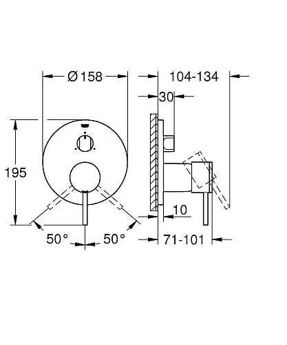 Смеситель для ванны GROHE Atrio New холодный рассвет глянец (24096GL3) Смеситель для ванны GROHE Atrio New холодный рассвет глянец (24096GL3)