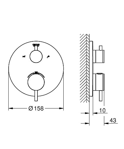 Смеситель для ванны GROHE Atrio с переключаталем на 2 положения, суперсталь (24138DC3) внешняя часть Смеситель для ванны GROHE Atrio с переключаталем на 2 положения, суперсталь (24138DC3) внешняя часть