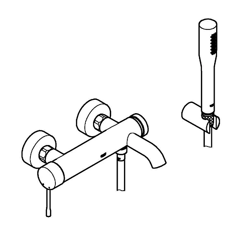 Смеситель для ванны GROHE Essence+ (33628001) с душевым гарнитуром, хром Смеситель для ванны GROHE Essence+ (33628001) с душевым гарнитуром, хром