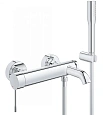 Смеситель для ванны GROHE Essence+ (33628001) с душевым гарнитуром, хром Смеситель для ванны GROHE Essence+ (33628001) с душевым гарнитуром, хром