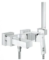 Смеситель для ванны GROHE Eurocube с душевым гарнитуром, хром (23141000) Смеситель для ванны GROHE Eurocube с душевым гарнитуром, хром (23141000)