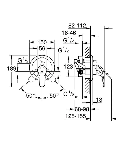 Смеситель для ванны GROHE Euroeco (внешняя и встраиваемая части), хром (32747000) Смеситель для ванны GROHE Euroeco (внешняя и встраиваемая части), хром (32747000)