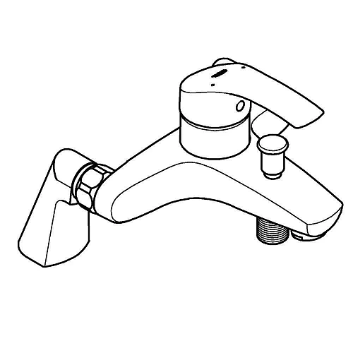 Смеситель для ванны GROHE Eurosmart New с вертикальными подключениями, хром (33303002) Смеситель для ванны GROHE Eurosmart New с вертикальными подключениями, хром (33303002)