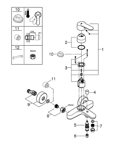 Смеситель для ванны GROHE Eurostyle Cosmopolitan, хром (33591002) Смеситель для ванны GROHE Eurostyle Cosmopolitan, хром (33591002)