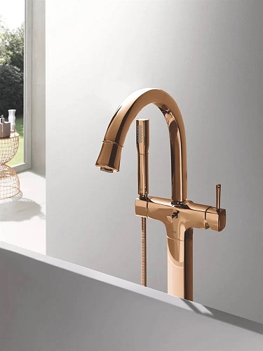 Смеситель для ванны GROHE Grandera, напольный, теплый закат глянец (23318DA0) Смеситель для ванны GROHE Grandera, напольный, теплый закат глянец (23318DA0)