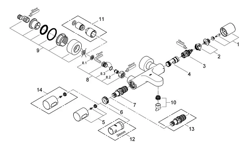 Смеситель для ванны GROHE Grohtherm 3000 Cosmopolitan термостатический, хром (34276000) Смеситель для ванны GROHE Grohtherm 3000 Cosmopolitan термостатический, хром (34276000)