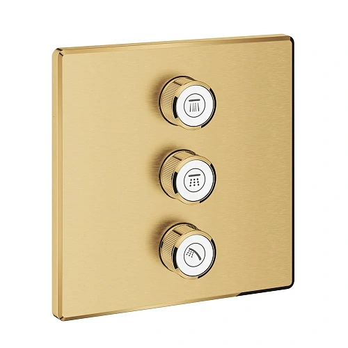 Смеситель для ванны GROHE Grohtherm SmartControl, квадратная розетка, холодный рассвет матовый (2912 29127GN0 Смеситель для ванны GROHE Grohtherm SmartControl, квадратная розетка, холодный рассвет матовый (2912 29127GN0