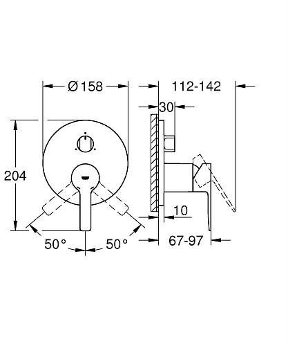 Смеситель для ванны GROHE Lineare New с переключателем на 3 положения, темный графит матовый (24095A 24095AL1 Смеситель для ванны GROHE Lineare New с переключателем на 3 положения, темный графит матовый (24095A 24095AL1