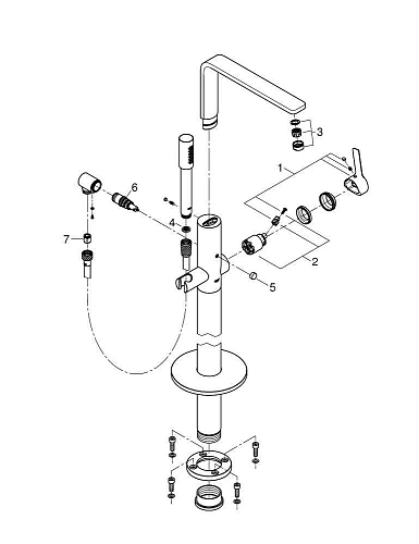 Смеситель для ванны GROHE Lineare New, хром (23792001) напольный Смеситель для ванны GROHE Lineare New, хром (23792001) напольный