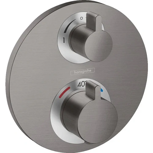 Смеситель для ванны Hansgrohe Ecostat S, СМ 15758340, шлифованный черный хром термостатический Смеситель для ванны Hansgrohe Ecostat S, СМ 15758340, шлифованный черный хром термостатический