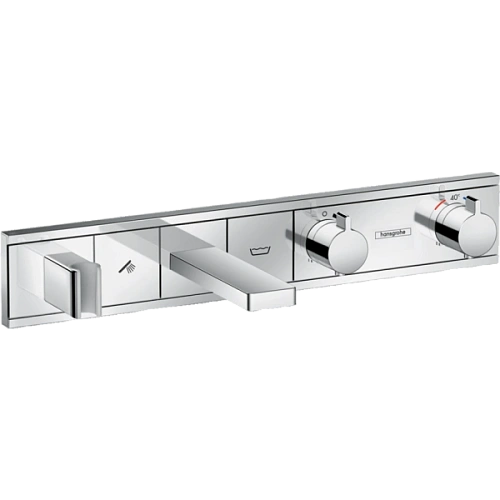 Смеситель для ванны hansgrohe RainSelect с 2 потребителями термостатический, хром 15359000 Смеситель для ванны hansgrohe RainSelect с 2 потребителями термостатический, хром 15359000