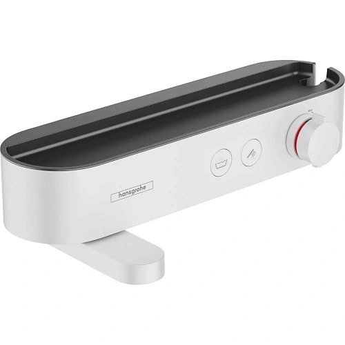 Смеситель для ванны Hansgrohe ShowerTablet Select 400, внешнего монтажа, с полочкой 24340700, матовы Смеситель для ванны Hansgrohe ShowerTablet Select 400, внешнего монтажа, с полочкой 24340700, матовы