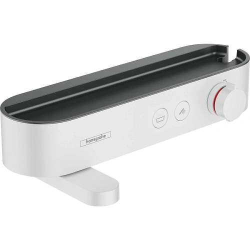 Смеситель для ванны Hansgrohe ShowerTablet Select 400, внешнего монтажа, с полочкой 24340700, матовы Смеситель для ванны Hansgrohe ShowerTablet Select 400, внешнего монтажа, с полочкой 24340700, матовы