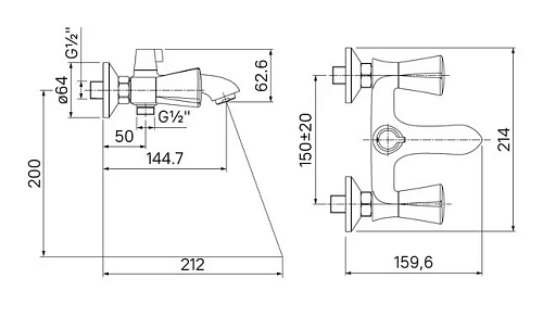 Смеситель для ванны Iddis Bounce BOUSB02i02 с керамическим дивертором Смеситель для ванны Iddis Bounce BOUSB02i02 с керамическим дивертором