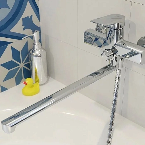 Смеситель для ванны Iddis Bridge BRDSB02i10WA излив длинный, хром Смеситель для ванны Iddis Bridge BRDSB02i10WA излив длинный, хром