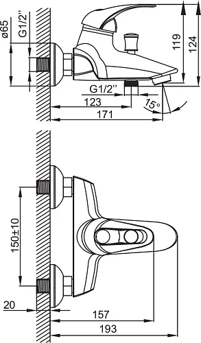 Смеситель для ванны Iddis Carlow CQ23068CK с душем Смеситель для ванны Iddis Carlow CQ23068CK с душем