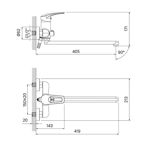 Смеситель для ванны IDDIS Carlow Plus (CRPSBL2i10WA) Смеситель для ванны IDDIS Carlow Plus (CRPSBL2i10WA)