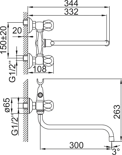 Смеситель для ванны Iddis Classic Plus CLPSBL0i10 универсальный Смеситель для ванны Iddis Classic Plus CLPSBL0i10 универсальный
