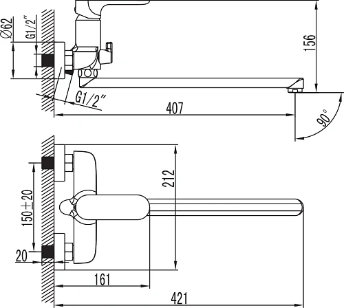 Смеситель для ванны Iddis Eclipt ECLSBL2i10 универсальный Смеситель для ванны Iddis Eclipt ECLSBL2i10 универсальный